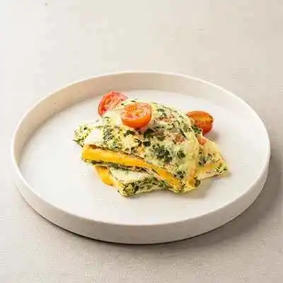 Spinach & Tomato Egg Frittata with Grilled Tomatoes
